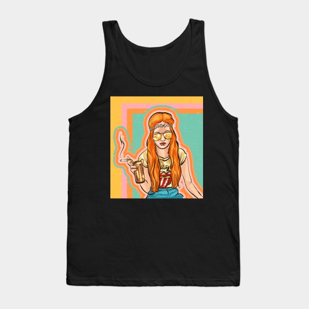 Badass Woman 70s Retro Tank Top by edmproject